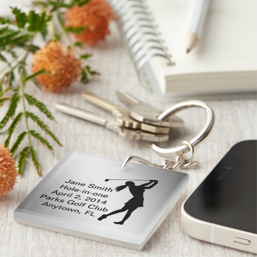 Golf Hole-in-one herdenking  Sleutelhanger (Voorkant Rechts)