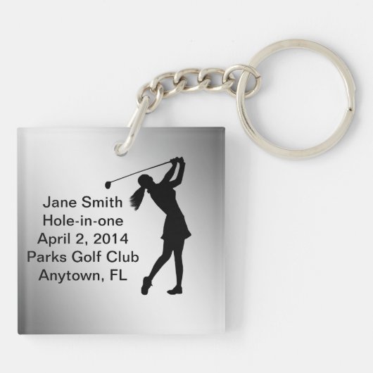 Golf Hole-in-one herdenking Sleutelhanger (Achterkant)