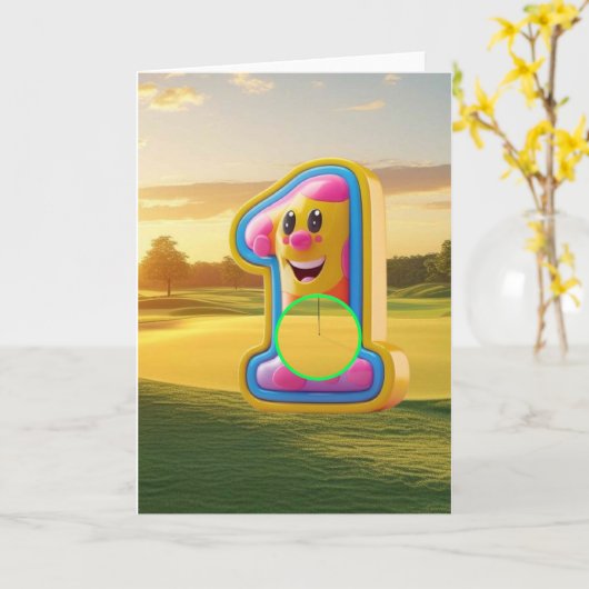 Golf. Hole-in-one. Kaart (Gele Bloem)