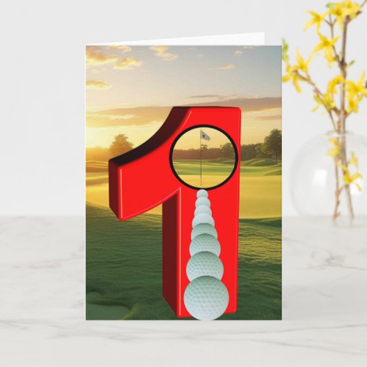 Golf. Hole-in-one. Kaart (Gele Bloem)