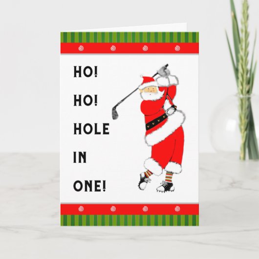 Golf Hole-in-one Kerstmis Feestdagen Kaart (Voorkant)