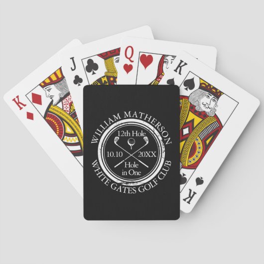 Golf Hole in One Klassiek Persoonlijk Pokerkaarten (Achterkant)