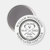 Golf Hole in One Klassieke Gepersonaliseerde Magneet (Voorkant / Achterkant)