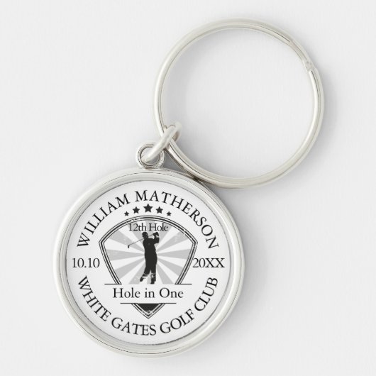 Golf Hole-in-One Klassieker Gepersonaliseerd Sleutelhanger (Voorkant)