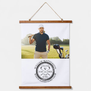 Golf Hole-in-One Klassieker Gepersonaliseerde Foto Hangend Wandkleed