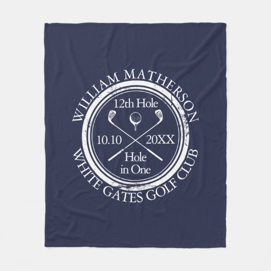 Golf Hole in One Koningsblauw Persoonlijk Fleece Deken (Voorkant)