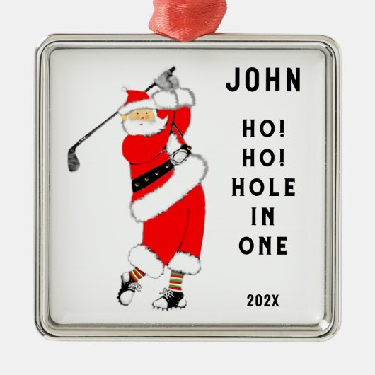 Golf Hole-in-one Metalen Ornament (Voorkant)