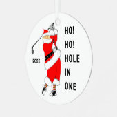 Golf Hole-in-one Metalen Ornament (Voorkant links)