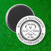 Golf Hole in One Personalized Retro Stamp Magneet