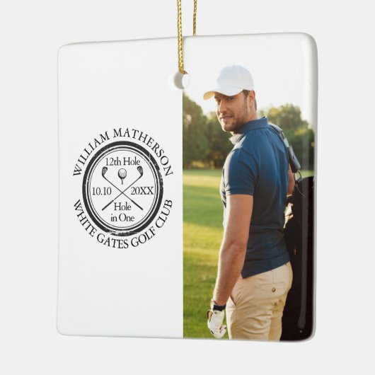 Golf Hole-in-One Persoonlijke Foto Golfer  Keramisch Ornament (Links)
