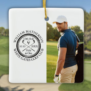Golf Hole-in-One Persoonlijke Foto Golfer  Keramisch Ornament