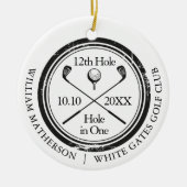 Golf Hole in One Retro Persoonlijk  Keramisch Ornament (Voorkant)