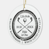 Golf Hole in One Retro Persoonlijk  Keramisch Ornament (Links)