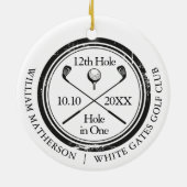 Golf Hole in One Retro Persoonlijk  Keramisch Ornament (Achterkant)