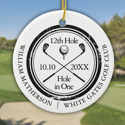 Golf Hole in One Retro Persoonlijk  Keramisch Ornament