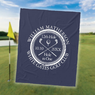 Golf Hole in One Royal Blue Fleece Deken