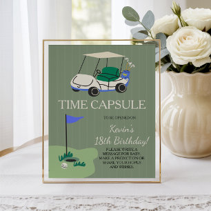 Golf Hole in ONE Tijdcapsule 8x10 Tafelbord Reclamebord Met Voetstuk