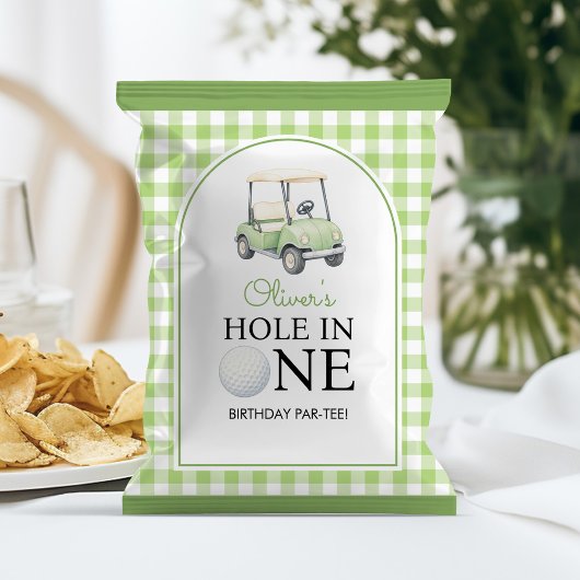 Golf Hole in One Verjaardag Chipzak Verpakking Flyer