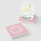 Golf Hole in One Vrouwelijk Roze Gepersonaliseerd Stenen Onderzetter (Zijkant)