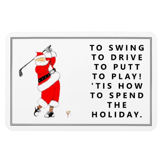 Golf Holiday Gift Magnet Magneet (Horizontaal)