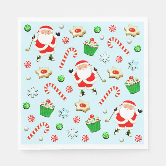Golf Holiday Party Paper Napkins Servet (Voorkant)