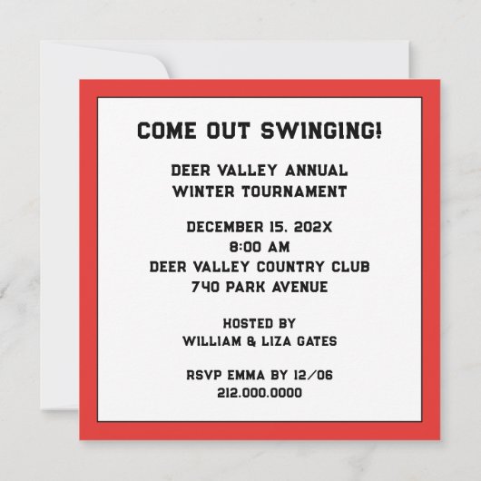 Golf Holiday Uitnodigingen (Achterkant)