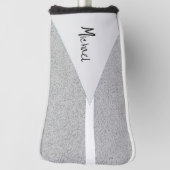 Golf Hoofd Hoes Grijs Wit Golfheadcover (Draai 90)