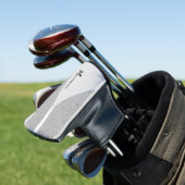 Golf Hoofd Hoes Grijs Wit Golfheadcover (Insitu)