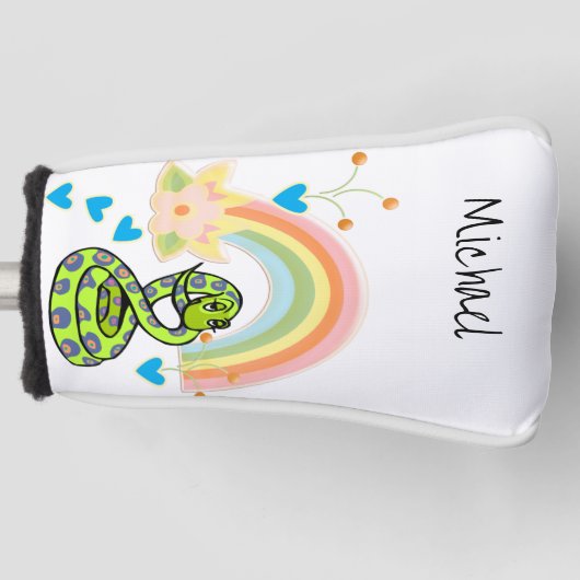 Golf Hoofd Hoes Slang Regenboog Golfheadcover (Voorkant)