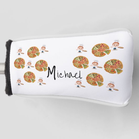 Golf Hoofd Hoesje Witte Pizza Golfheadcover (Voorkant)