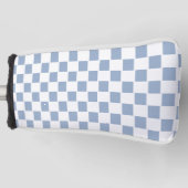 Golf Hoofdhoes Blauw & Wit Geruit Vierkant Golfheadcover (Voorkant)
