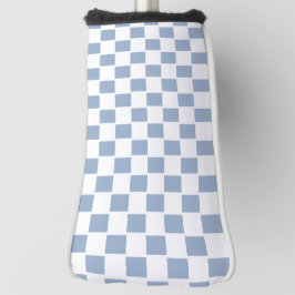 Golf Hoofdhoes Blauw & Wit Geruit Vierkant Golfheadcover