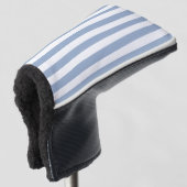 Golf Hoofdhoes Blauw & Wit Gestreept Golfheadcover (3/4 voorkant)
