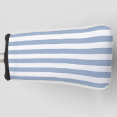 Golf Hoofdhoes Blauw & Wit Gestreept Golfheadcover (Voorkant)