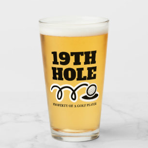 Golf humor 19th Hole bierglas cadeau voor mannen Glas