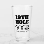 Golf humor 19th Hole bierglas cadeau voor mannen Glas (Voorkant)