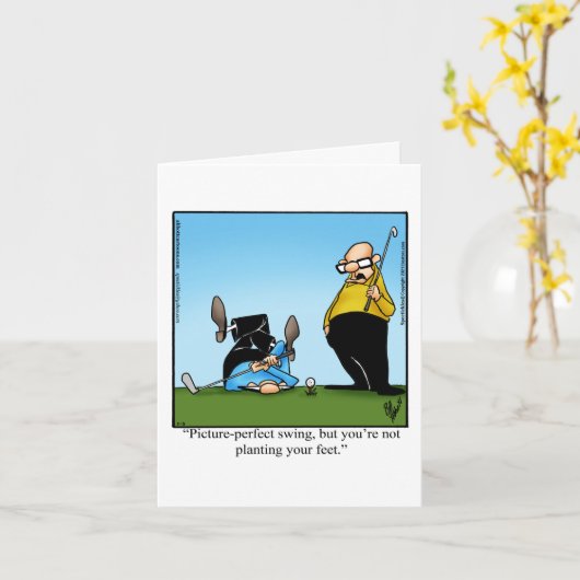 Golf Humor Blank Wenskaart Kaart (Gele Bloem)