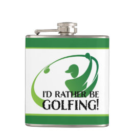 Golf Humor Ik zou liever golfen Golfer Funny Manne Heupfles