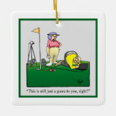 Golf Humor Kerstversiering Keramisch Ornament (Voorkant)