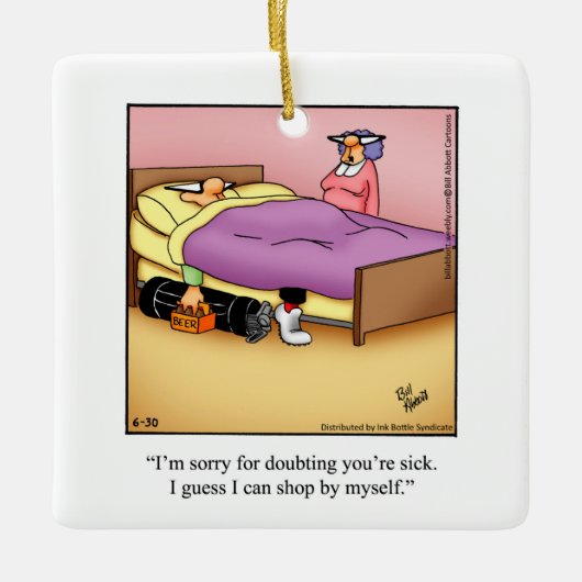 Golf Humor Kerstversiering Keramisch Ornament (Voorkant)