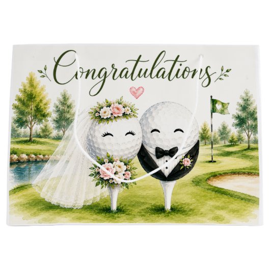 Golf Huwelijk Bruid & Bruidegom bal Groot Cadeauzakje (Voorkant)