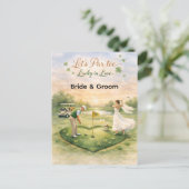 Golf Huwelijk Lucky in Love St. Patrick's Day them Briefkaart (Staand voorkant)