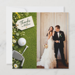 Golf Huwelijk maak je eigen foto Bedankkaart