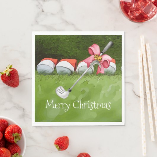 Golf ijzeren kerst met veel Ball golfer Servet (Insitu)