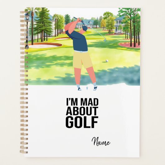 Golf Ik ben gek op golf grappige quotes voor golfe Planner (Voorkant)