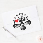 Golf, ik hou van Golf Vierkante Sticker (Envelop)