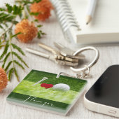 Golf Ik hou van je met t-shirt en golfbal van lief Sleutelhanger (Voorkant Rechts)