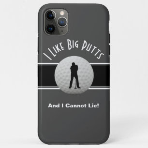 Golf Ik vind grote putts leuk Humor Pret Zwart Gri Case-Mate iPhone Case