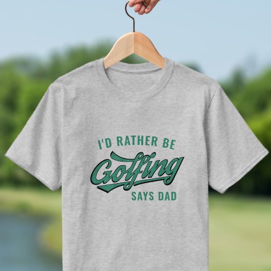 Golf ik zou liever golfen zegt papa golfer T-shirt