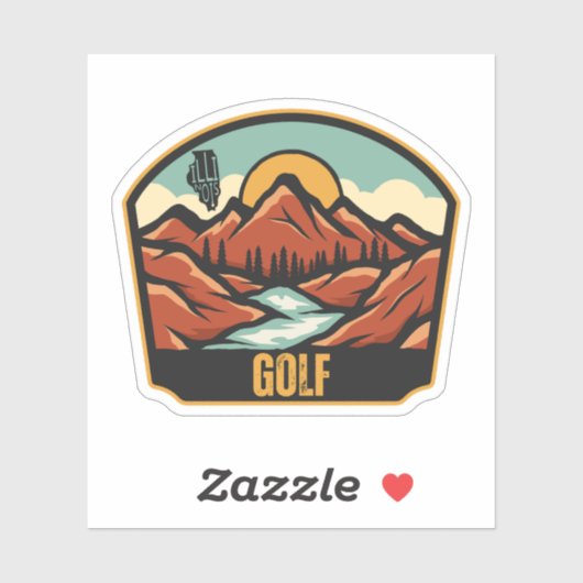 Golf, Illinois Sticker (Vel)